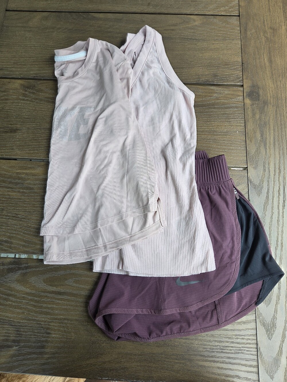 Nike Athletic Bundle: Dri-FIT Tee (M), Ribbed Tank Top (M) & Run Shorts (S)